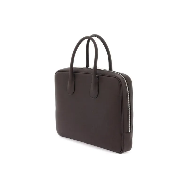 Valextra Calfskin Briefcase, Shoulder Bag, Crossbody Bag, Handbag, Laptop Bag Men's Brown-2