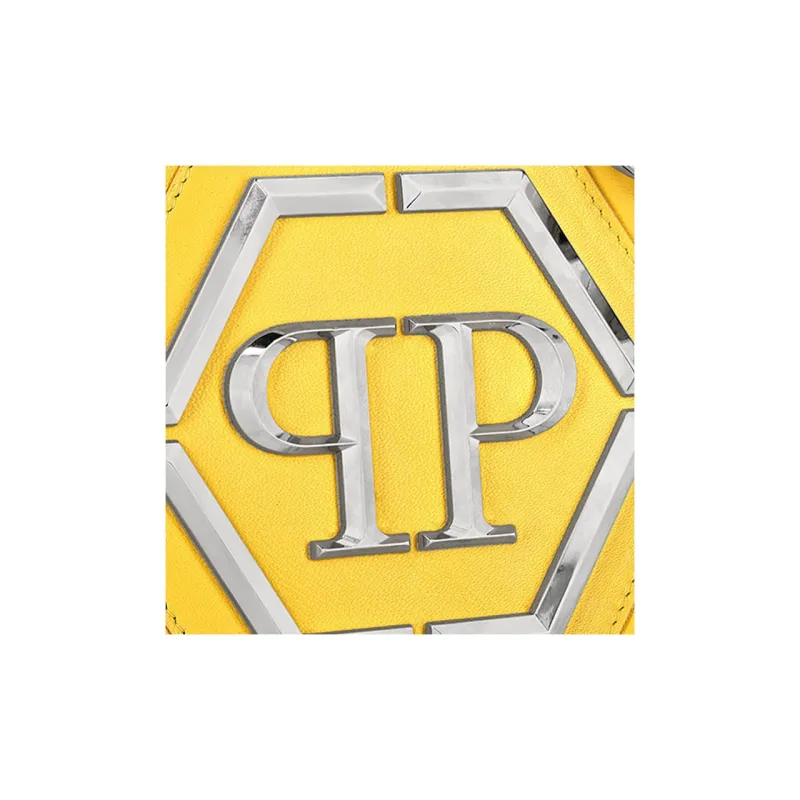 PHILIPP PLEIN Nappa Sheepskin Handbag Shoulder Bag Women's Yellow-3