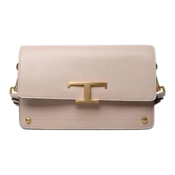 TOD'S Leather Clutches Crossbody Bag Shoulder Bag Women's Cream