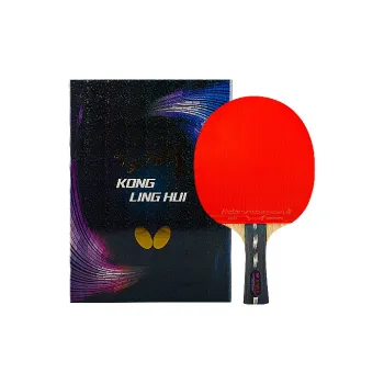 Butterfly Kong Linghui Ping Pong Paddles Unisex All Wood With Carbon Fiber Black/Red