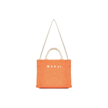 MARNI Cotton Tote Bag Shopping Bag Shoulder Bag Crossbody Bag Handbag Women's Orange