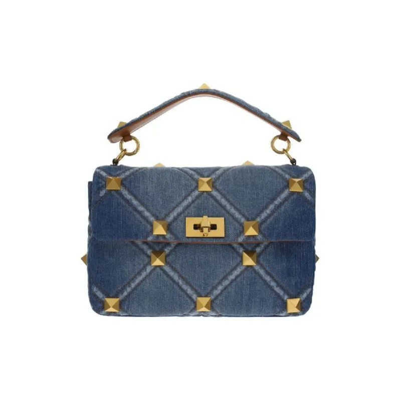 Valentino Denim Shoulder Bag Crossbody Bag Handbag Women's Denim Blue/Denim-0