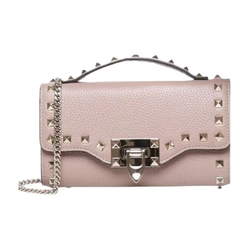 Valentino Leather Crossbody One Shoulder Handbags Women's Pink-0