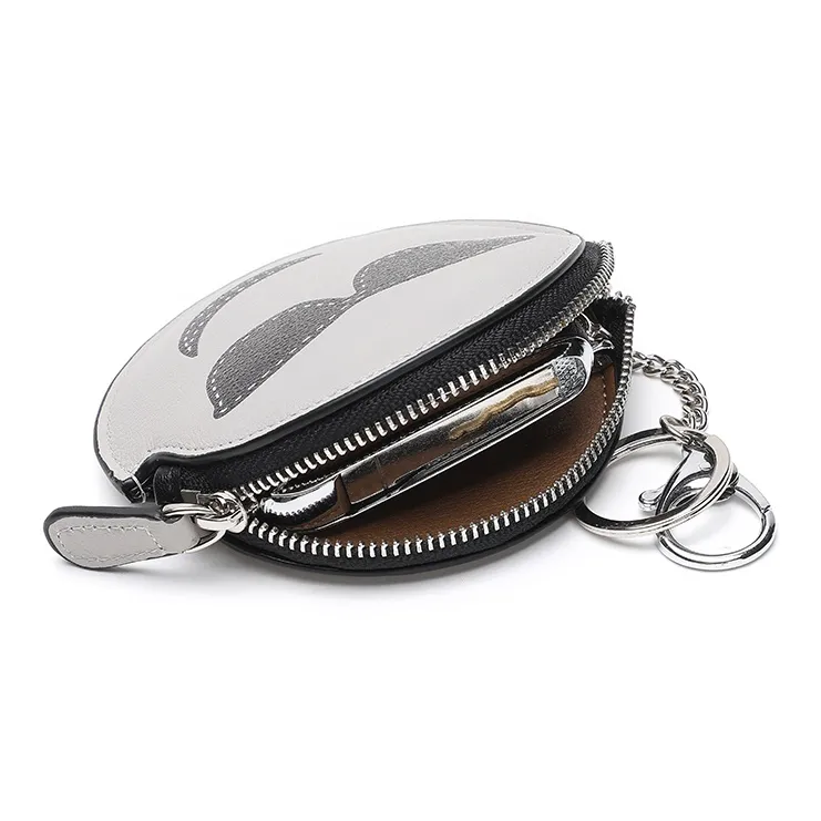 Satchi Cow Leather Small Key Bag Small Size Men's Gray-4