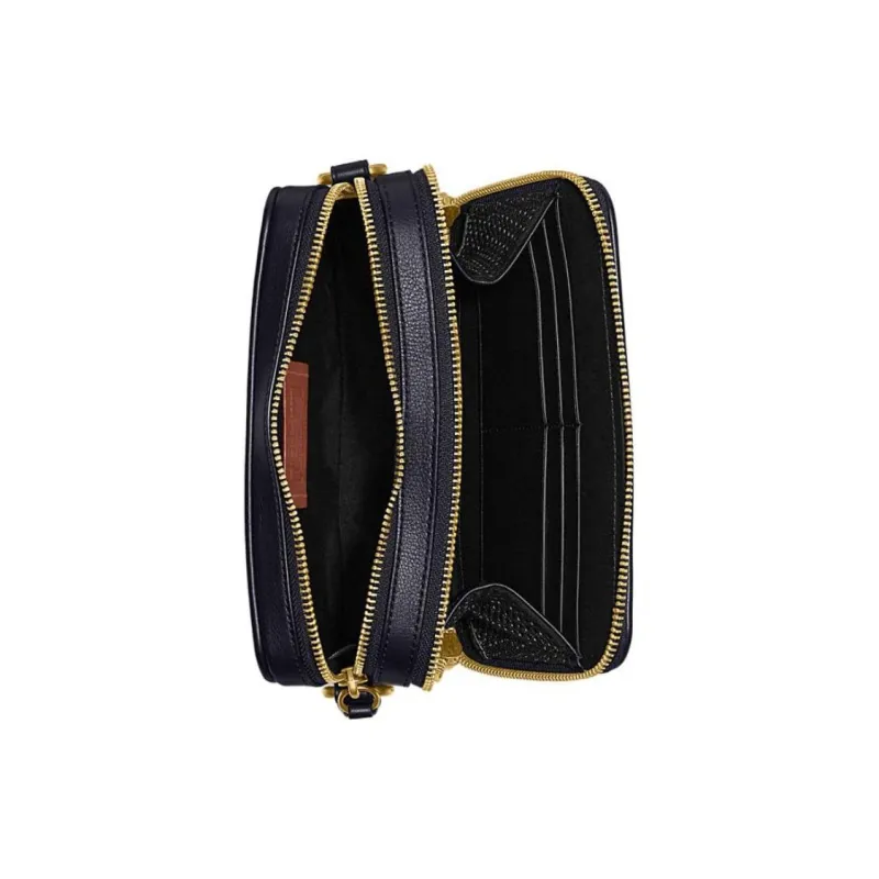 COACH Charter Fabric With Cow Leather Shoulder Bag, Crossbody Bag Trumpets Men's Black Gray-3