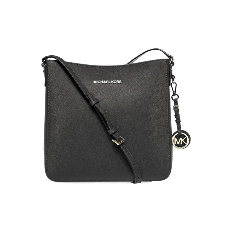MICHAEL KORS Jet Set Travel Leather Messenger Bag Shoulder Bag Women's Black-0