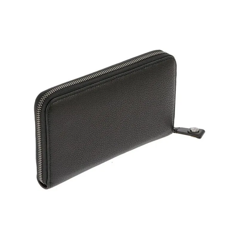 BVLGARI Calfskin Clutch Wallet Men's Black-1