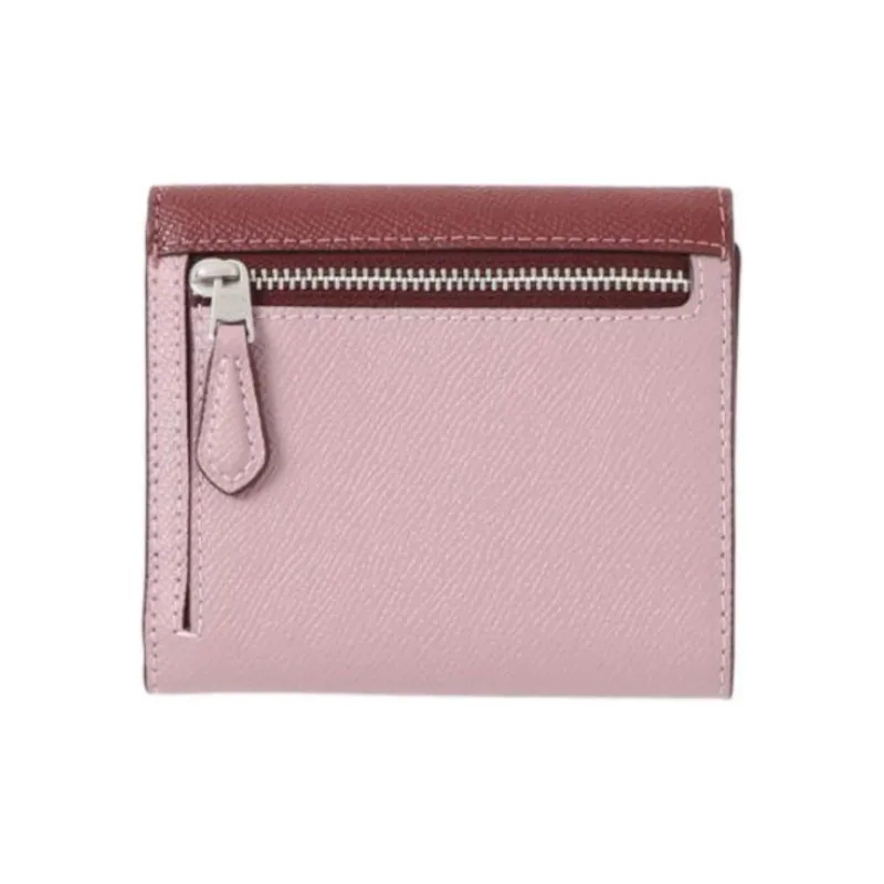 COACH Wyn Split Cow Leather Coin Purse Wallet Women's Purple & Ox Blood-1
