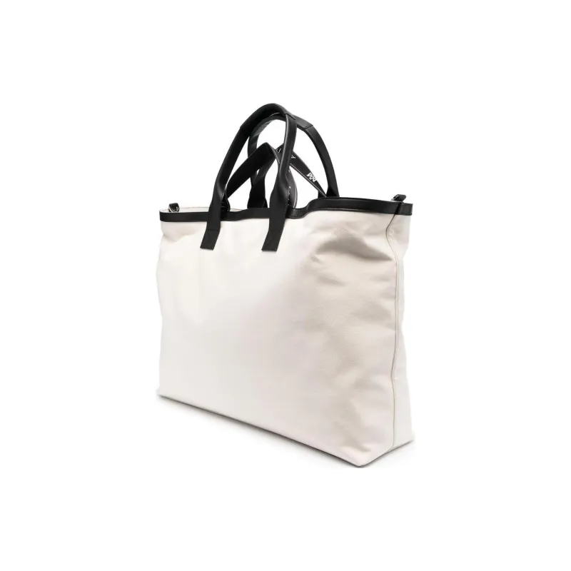 AMIRI Cotton With Calfskin Tote Bag Shopping Bag Handbag Regular Men's Beige-1