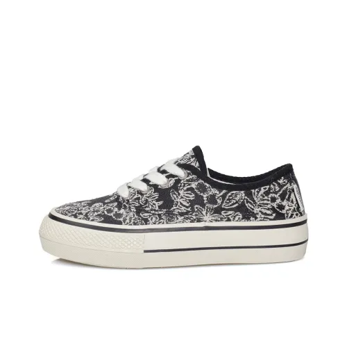 B10CROWN Non-slip Lightweight Low-Top Canvas Shoes Women's Black