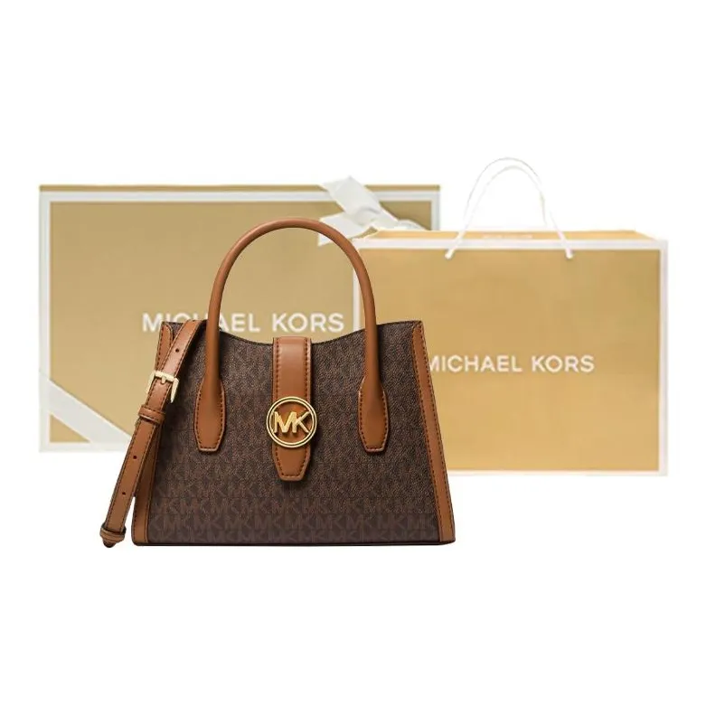 MICHAEL KORS Gabby Canvas Portable Crossbody Bag Shoulder Bag Small Size Women's Hazelnut Berry-11