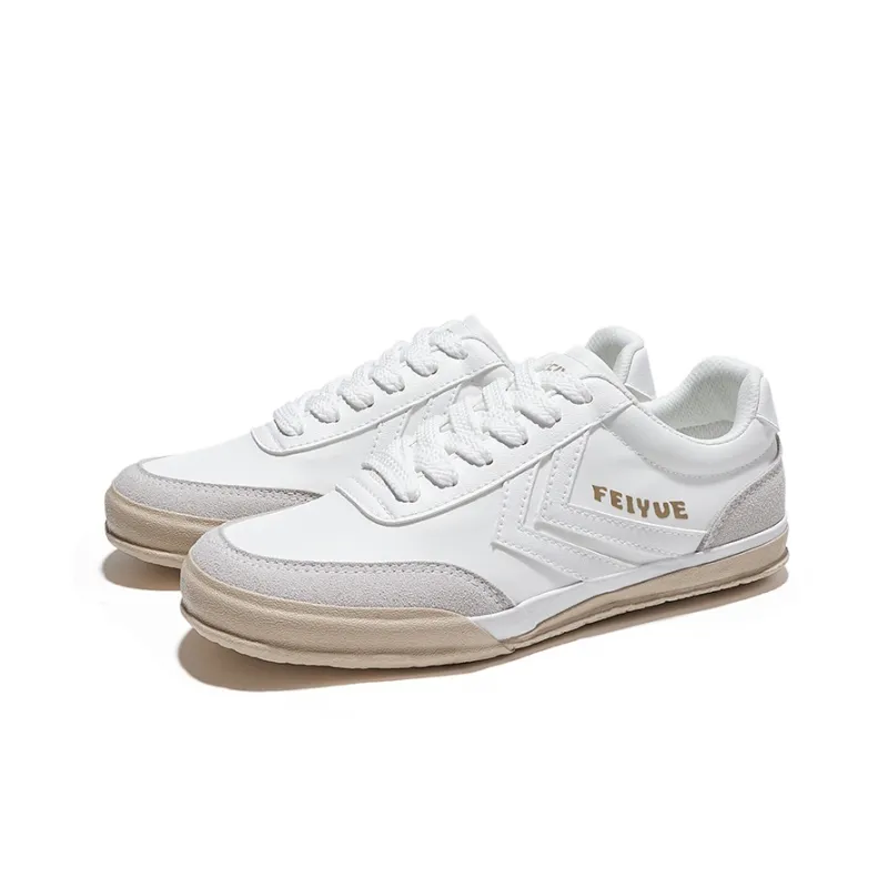 Feiyue German Army Trainers Slip Resistant Low Top Skateboard Shoes Unisex White Black-7