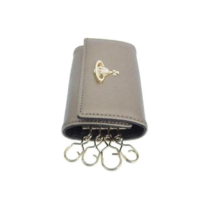 Vivienne Westwood Leather Key Pouch Regular Unisex Metallic Gray-2