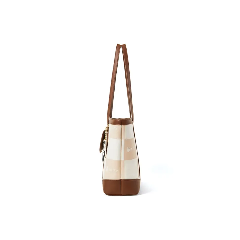 Miffy PU Handbag Tote Bag Shopping Bag Casual Shoulder Bag Women's Ecru/Brown-3