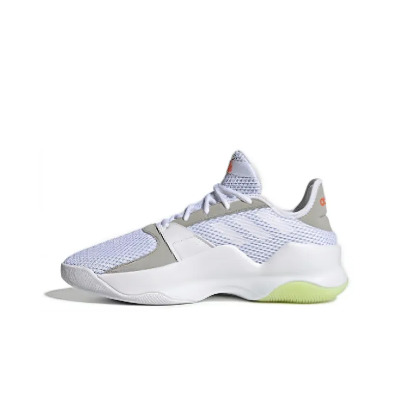 Adidas Streetflow Anti-Slip Wear-Resistant Low-Top Vintage Basketball Shoes Men's White Gray-0