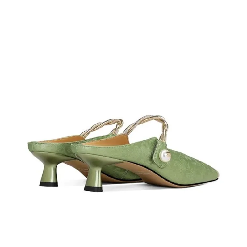 JESSICA SOPHIA Rubber Sole Metal Rhinestone Slide Slippers Women's-3