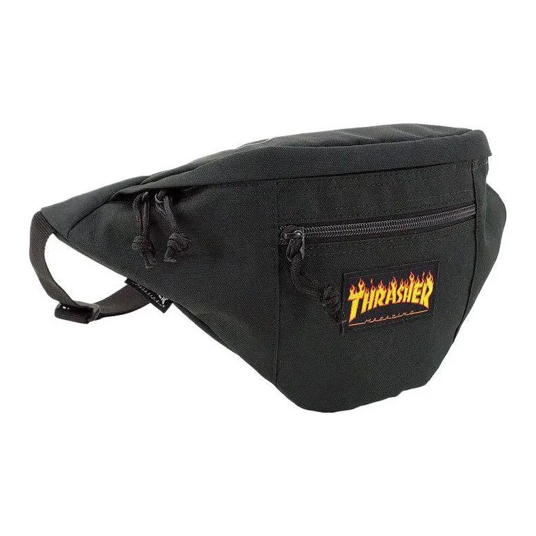 Thrasher Polyester Sling Bags One Shoulder Crossbody Fanny Pack Unisex Black-1