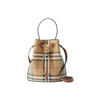 Burberry Polyurethane Bucket Bags Shoulder Bag Crossbody Bag Mini Women's Archive Beige/Briarwood Brown