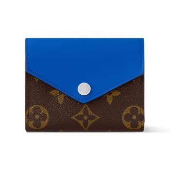 LOUIS VUITTON Monogram Canvas Wallet Regular Women's Brown & Blue