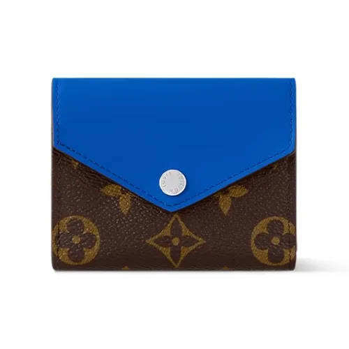 LOUIS VUITTON Monogram Canvas Wallet Regular Women's Brown & Blue