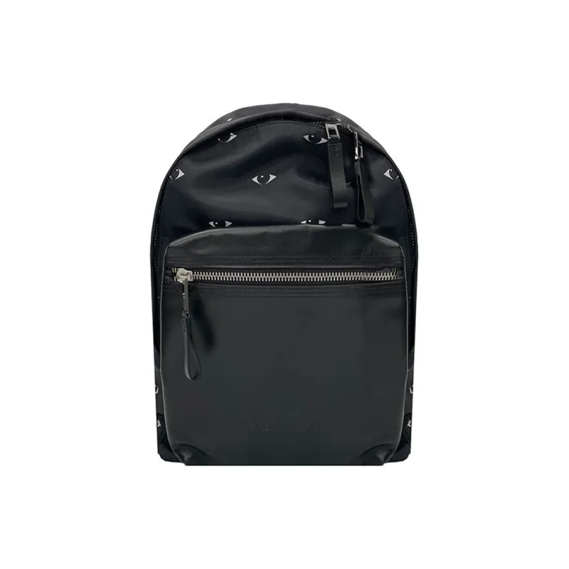 KENZO Fabric With Leather Backpack Men's Black-3