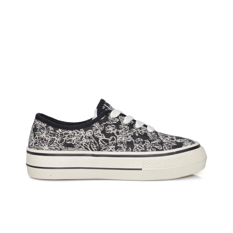 B10CROWN Non slip Lightweight Low Top Canvas Shoes Women's Black-1