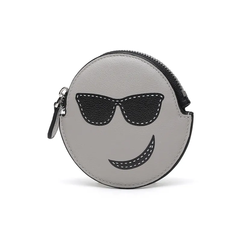 Satchi Cow Leather Small Key Bag Small Size Men's Gray-1