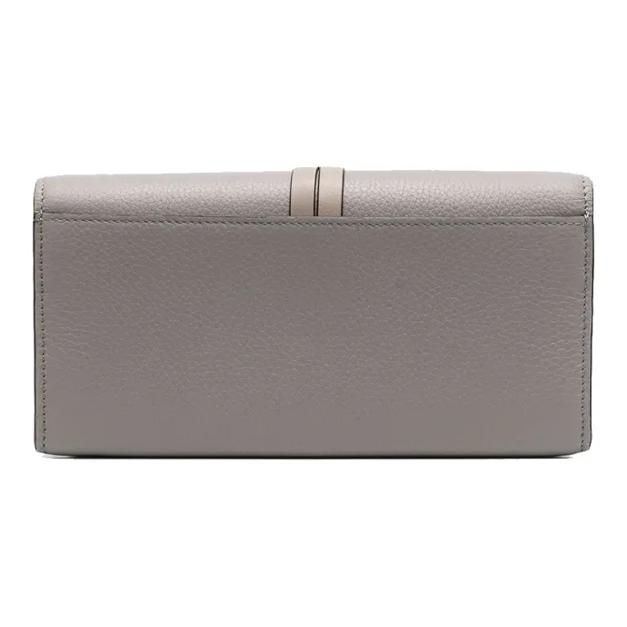 Chloe Grain Shinny Leather Wallet Women's Gray-1