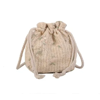 Boniu Straw Woven Crossbody Bag Women's White/Khaki/Brown