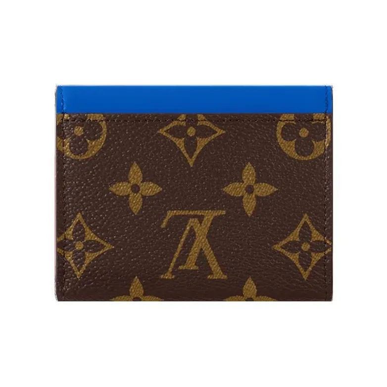 LOUIS VUITTON Monogram Canvas Wallet Regular Women's Brown & Blue-2