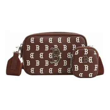 MLB Artificial Leather Combo Bag Camera Bag Shoulder Bag Crossbody Bag Regular Unisex Dark Brown
