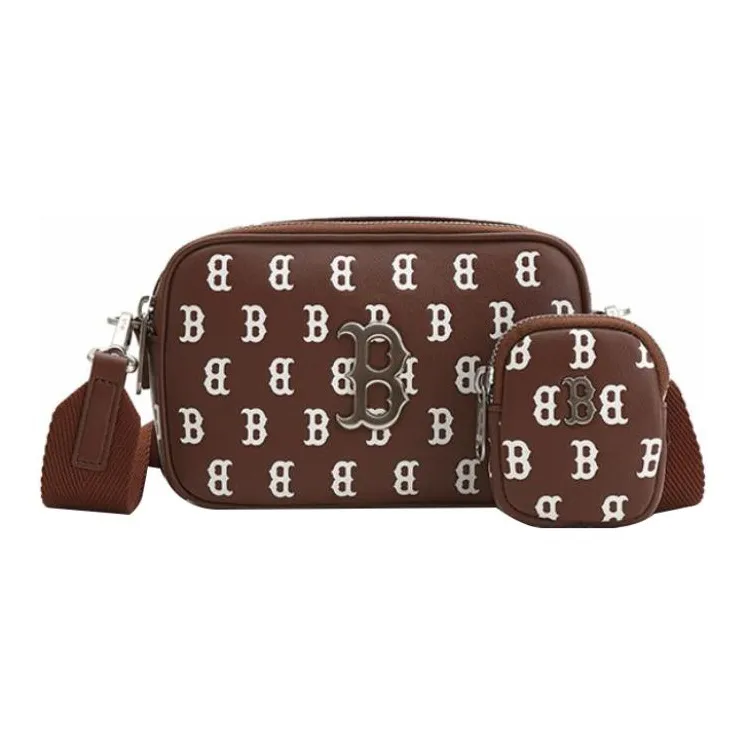 MLB Artificial Leather Combo Bag Camera Bag Shoulder Bag Crossbody Bag Regular Unisex Dark Brown-0