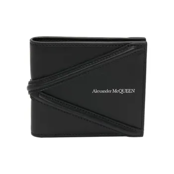 Alexander McQueen Calfskin Card Holder, Wallet Regular Men's Black