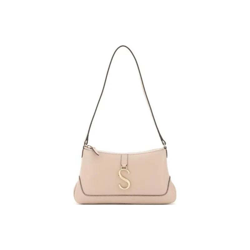 Strathberry Leather Baguette Bag Handbag Shoulder Bag Regular Women's Beige-0