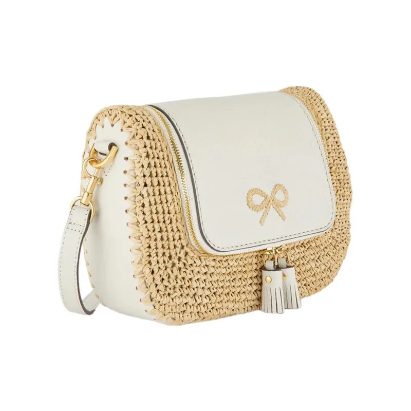 Anya Hindmarch Leather With Raffia Briefcase, Crossbody Bag, Shoulder Bag Women's-1