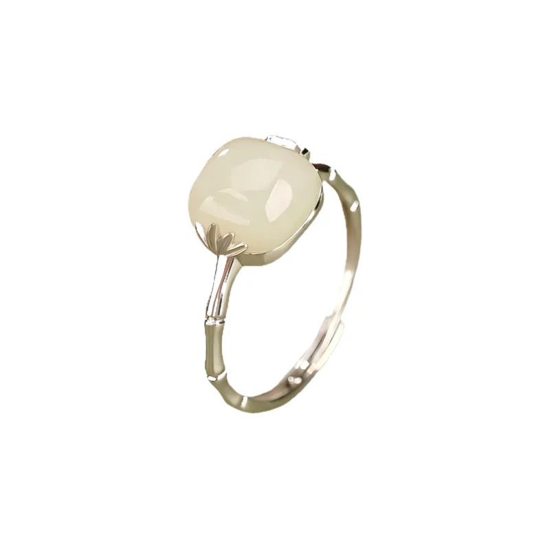 Artisan Lock Heart Jade Rings Jasper Unisex-5