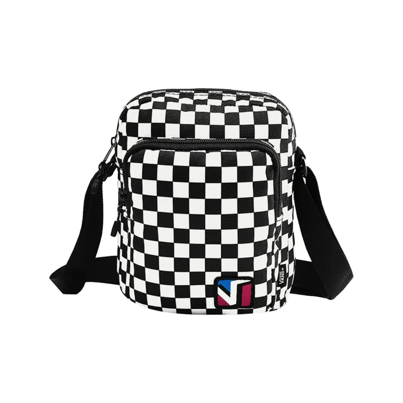 Vans Polyester Shoulder Bag Crossbody Bag Unisex Black White Plaid-2