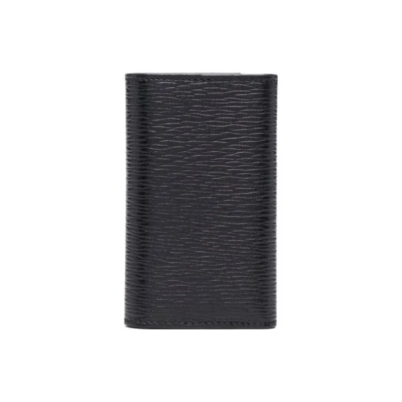 FERRAGAMO Calfskin Keychain Wallet Men's Black-2
