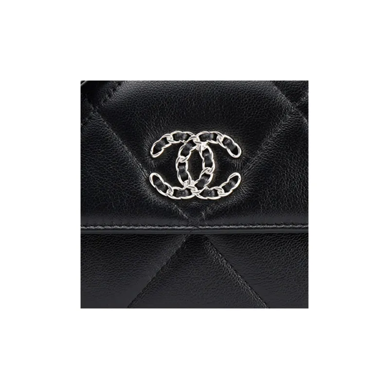 CHANEL 19Bag Lambskin Shoulder Bag, Crossbody Bag Women's Black-4