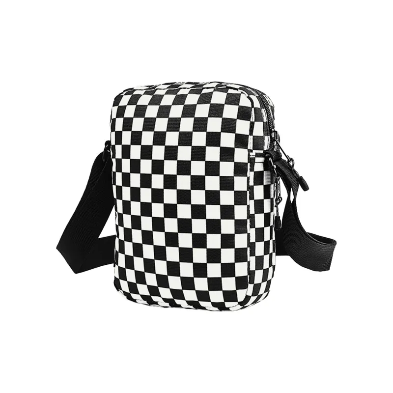 Vans Polyester Shoulder Bag Crossbody Bag Unisex Black White Plaid-1