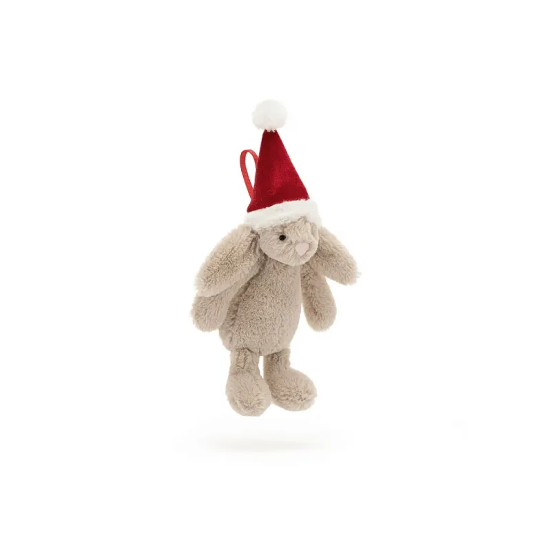JELLYCAT Bashful Christmas Bunny Decoration Plush Toy-2