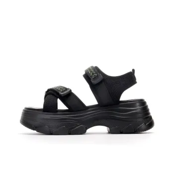 LESELE Beach Sandals Women's Black Silver/Black Green