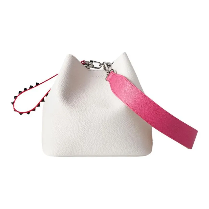 FIND KAPOOR Artificial Leather Bucket Bags Shoulder Bag Crossbody Bag Regular Women's Pink/Blue/White/Green-0