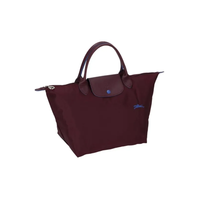 LONGCHAMP Le Pliage Fabric Handbag Medium Size Women's Plum Red-1