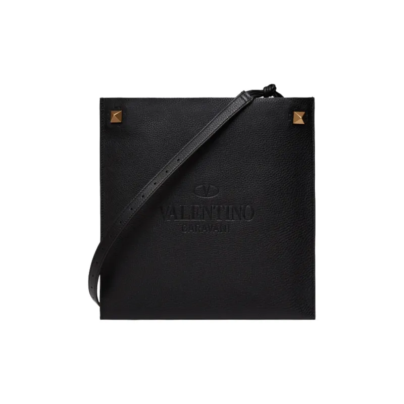 Valentino Calfskin Shoulder Bag Crossbody Bag Regular Men's Black-0
