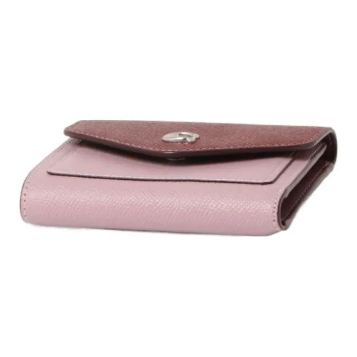 COACH Wyn Split Cow Leather Coin Purse Wallet Women's Purple & Ox Blood-2