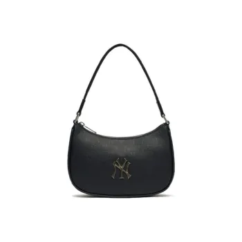 MLB Monogram Collection Artificial Leather Shoulder Bag Dumpling Bag Shoulder Bags Unisex Black Gold