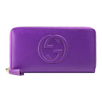 GUCCI Soho Cow Leather Wallet Regular Women's Purple