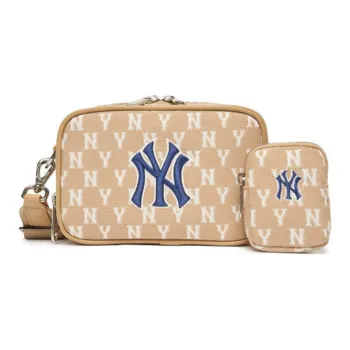 MLB Monogram Collection Polyester Camera Bag Combo Bag Crossbody Bag Shoulder Bag Unisex Khaki