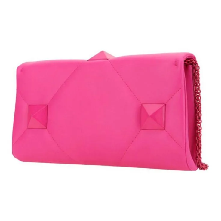 Valentino Sheepskin Clutch Large Size Women's Pink-4